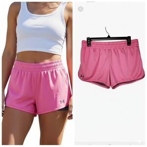 Under Armour women's hot pink athletic workout shorts Women's size large